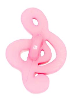 Kids button as note made of plastic in pink 19 mm 0,47 inch